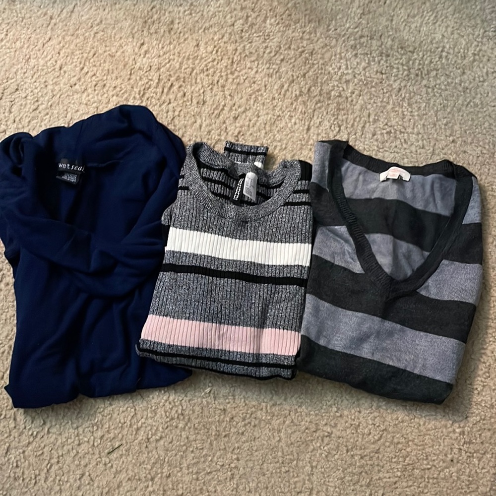 THREE Sweaters - all size M
